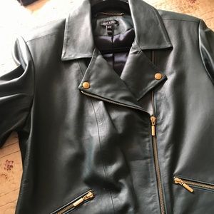 Beautiful Green Leather Jacket - Never Worn!